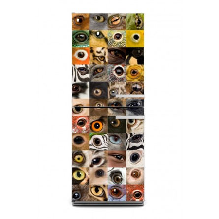 Sticker décor de frigo yeux d'animaux, exclusivité Imprim'Déco