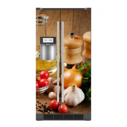 Sticker décor de frigo épices et aromates, exclusivité Imprim'Déco