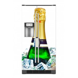 Sticker décor de frigo le champagne est servi 2, exclusivité Imprim'Déco