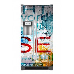 Sticker décor de frigo lettres colorées grunges, exclusivité Imprim'Déco