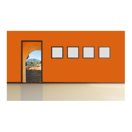 Sticker Décor de porte porche orange