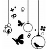 Sticker mural les papillons et oiseaux