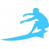 Sticker mural silhouette de surfeur