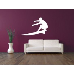 Sticker mural silhouette de surfeur