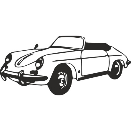 sticker deco Old Porsche Cabrio