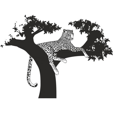 Sticker mural léopard branche