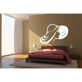 sticker mural chapeau femme