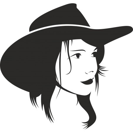 Sticker autocollant cowgirl