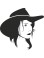 Sticker autocollant cowgirl