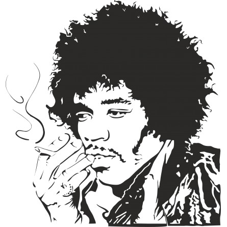 Sticker mural Jimmy Hendrix