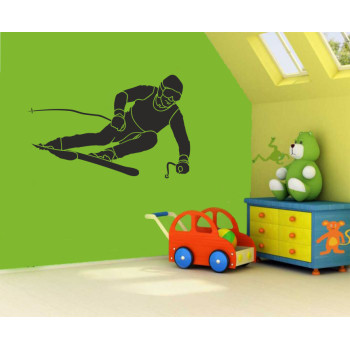 Sticker decoration murale skieur