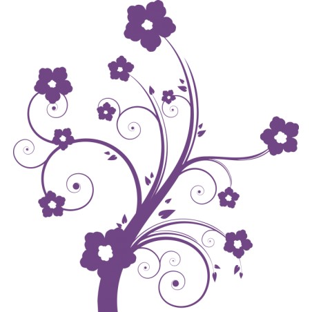 Sticker vinyl adhésif fleurs