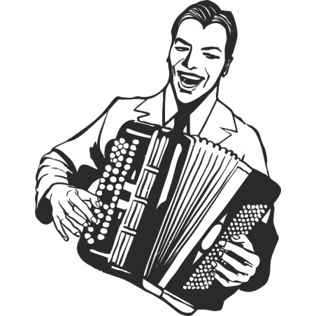 Sticker deco accordeoniste