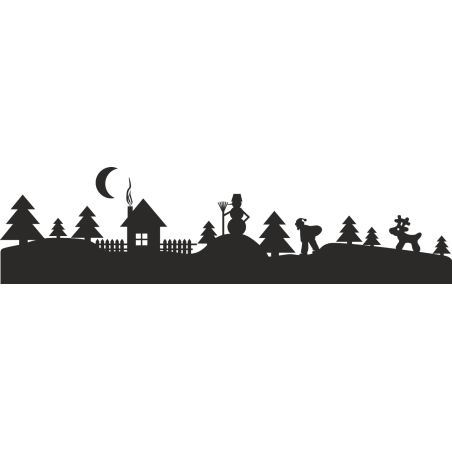 Sticker Noel frise de noel