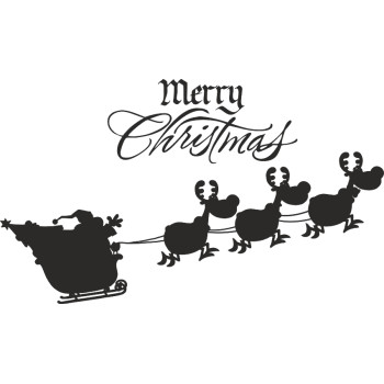 Sticker Noel pere noel et son traineau