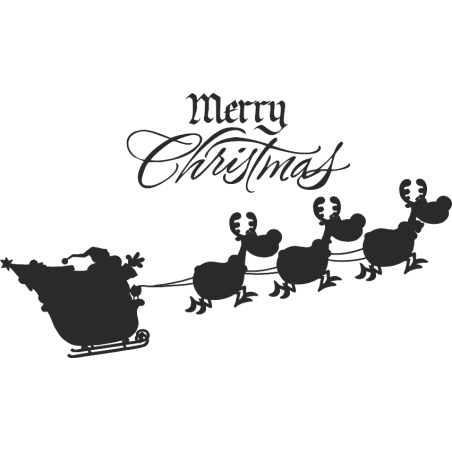 Sticker Noel pere noel et son traineau