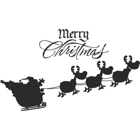 Sticker Noel pere noel et son traineau