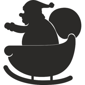 Sticker Noel Père Noel chariot