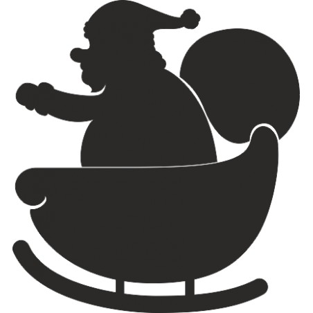 Sticker Noel Père Noel chariot