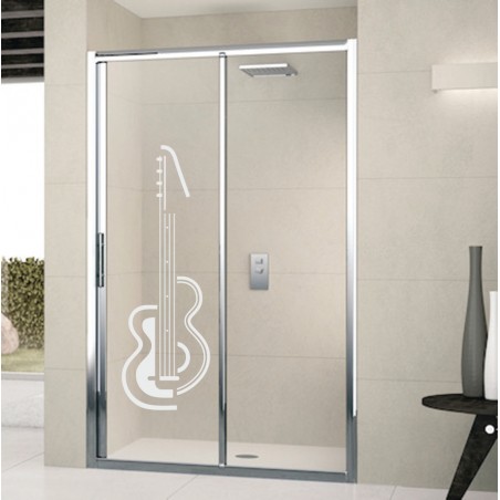 Déco adhésive pour douche guitare