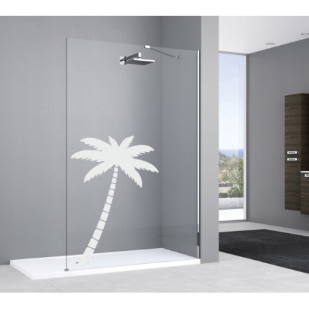 Sticker vitre douche palmier