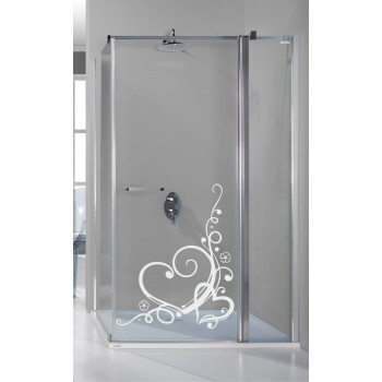 Sticker vitres coeur et volutes