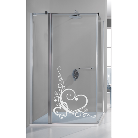 Sticker vitres coeur et volutes