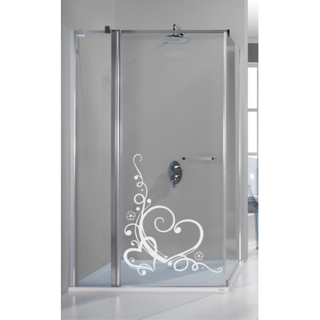 Sticker vitres coeur et volutes