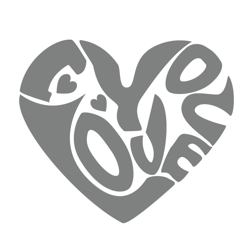 sticker vinyle coeur I Love You