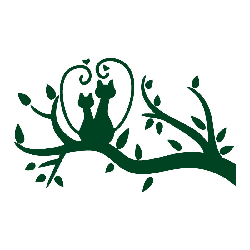 Sticker décoration murale chats amoureux