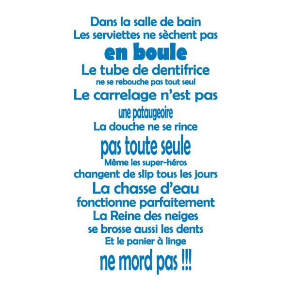 sticker règles de la salle de bain
