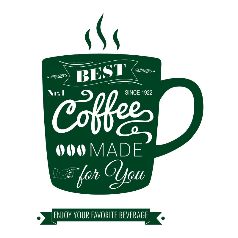 Sticker mural tasse café