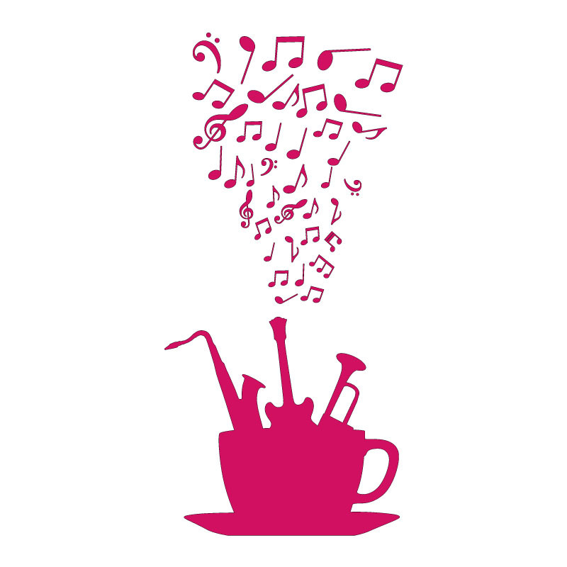 Sticker déco tasse musicale