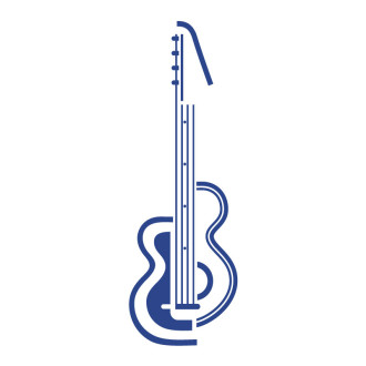 Sticker mural guitare destructurée