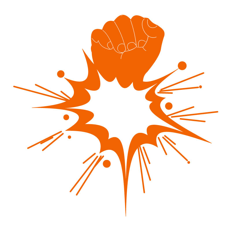 Sticker bulle avec poing