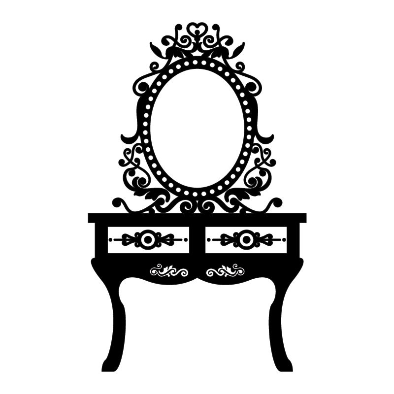 Sticker vinyle coiffeuse vintage