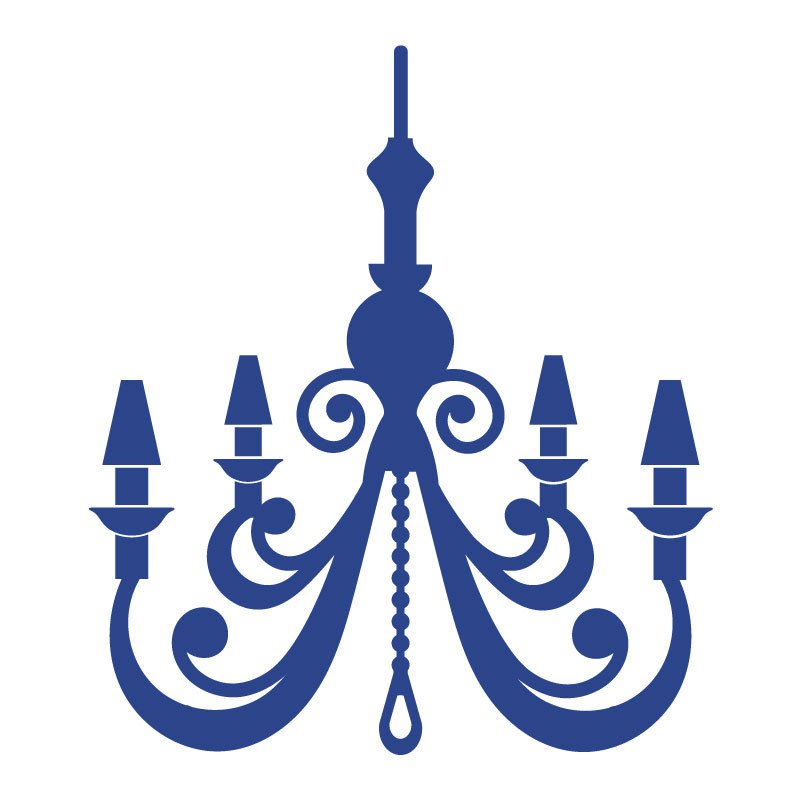 Sticker décoration lustre vintage