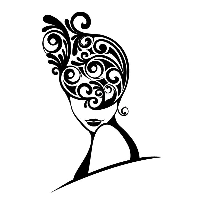 Déco murale autocollant hair style