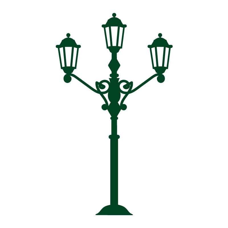 Sticker décoration murale lampadaire vintage 2