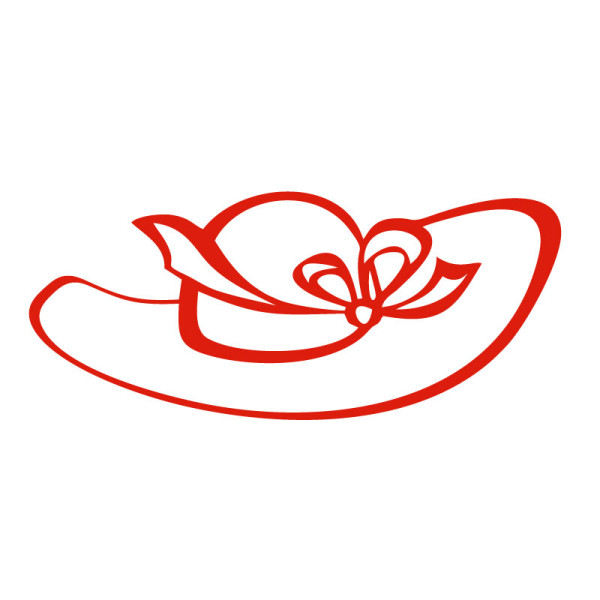 Sticker décoration chapeau femme