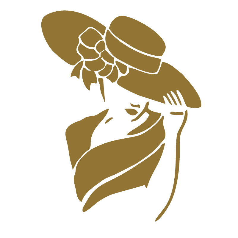 sticker belle femme au chapeau