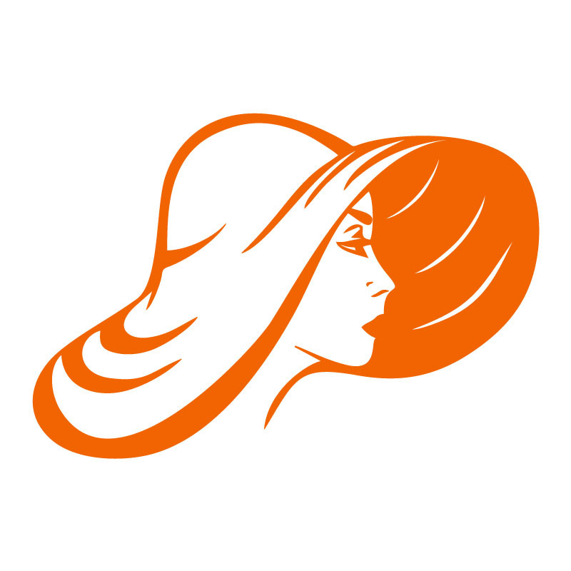 sticker mural chapeau femme