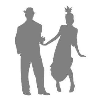 Sticker mural couple années 30