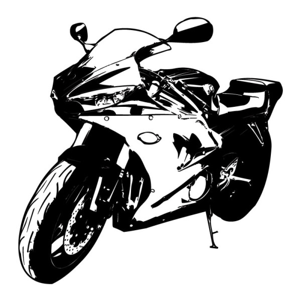 Sticker mural moto