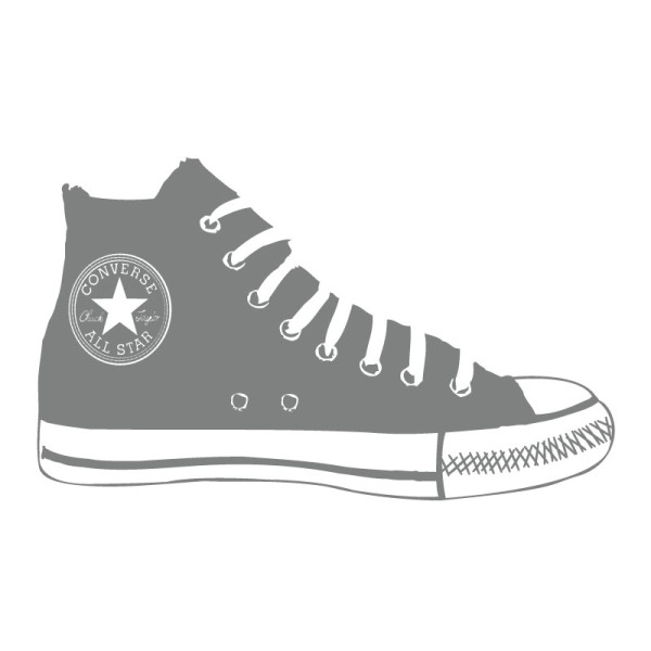 Sticker mural basket converse