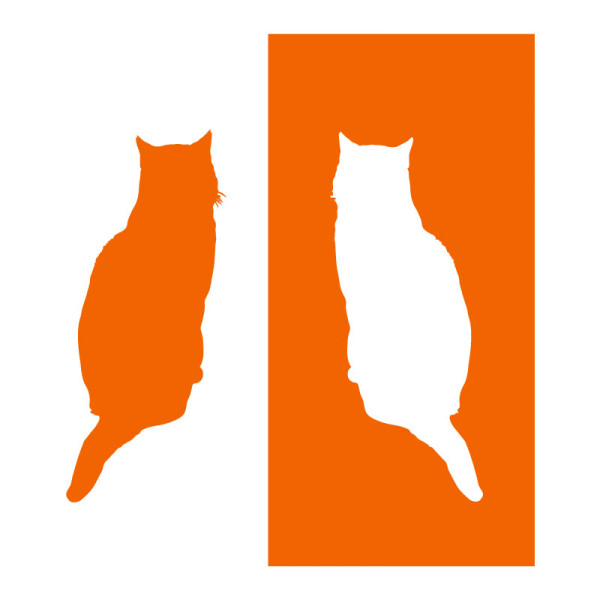 Sticker mural chat et son ombre