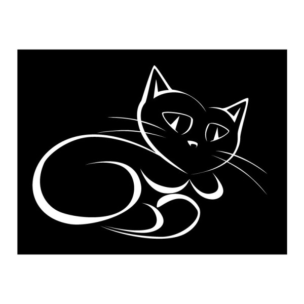 Sticker vinyle chat couché