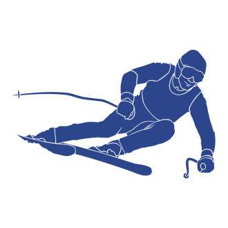 Sticker decoration murale skieur