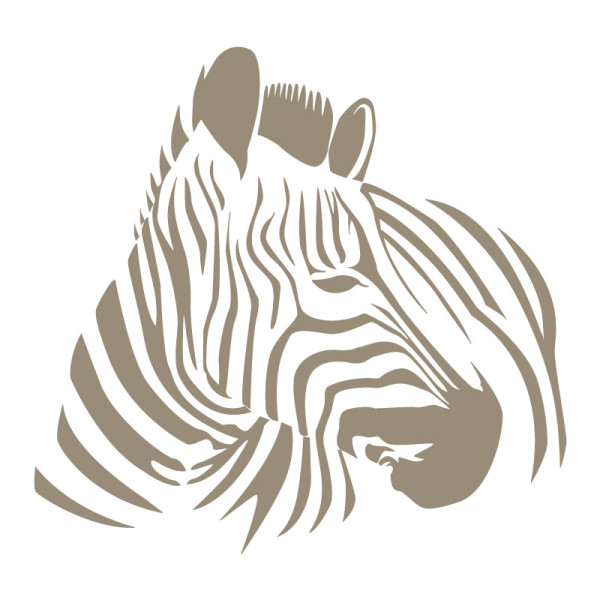 Sticker décoratif tête de zèbre