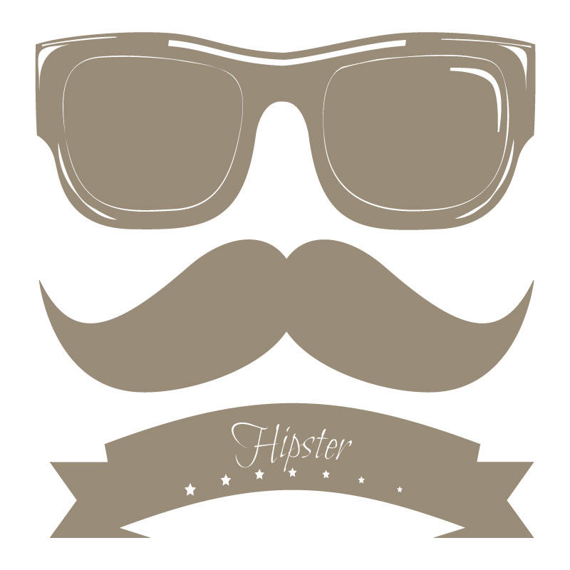 sticker autocollant hipster